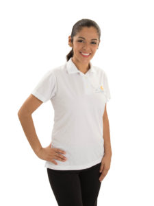 Playera Dry Fit tipo Polo para uniforme de Dama con Bordado de tu Logotipo.
